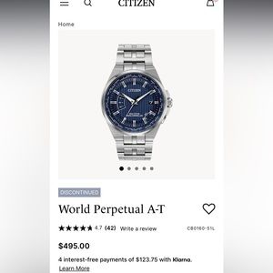 Discontinued world perpetual a-t Citizens watch